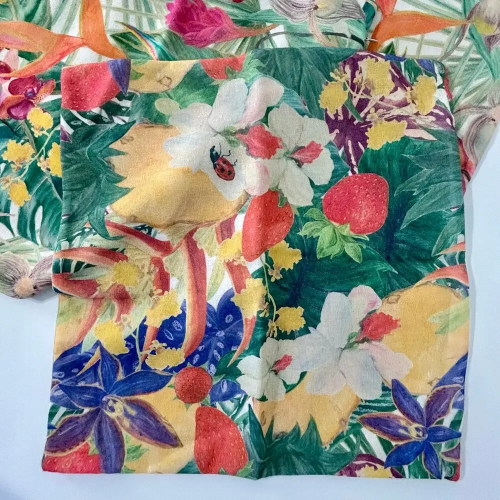 Tropical Pillow Cover Set of 3 Floral Flowers Island Coastal Beach Palms